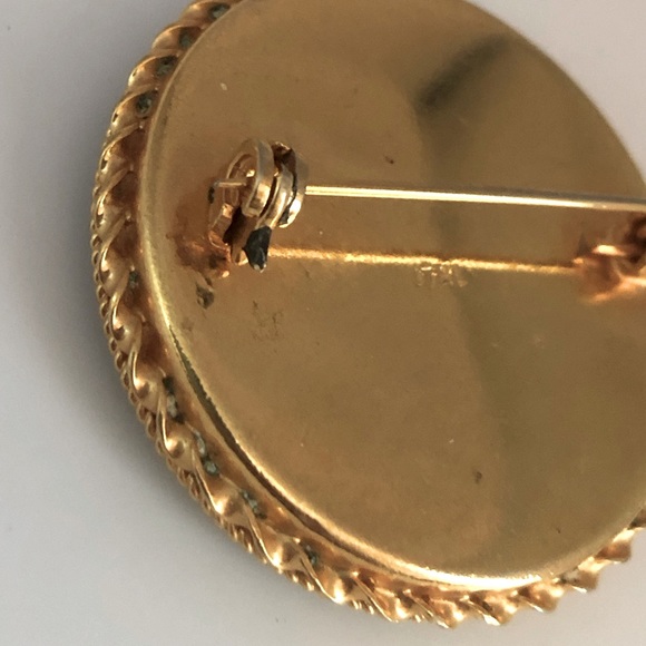 Vintage Hand Painted Ceramic Oval Floral Flowers Brooch Made In Italy - Picture 4 of 4